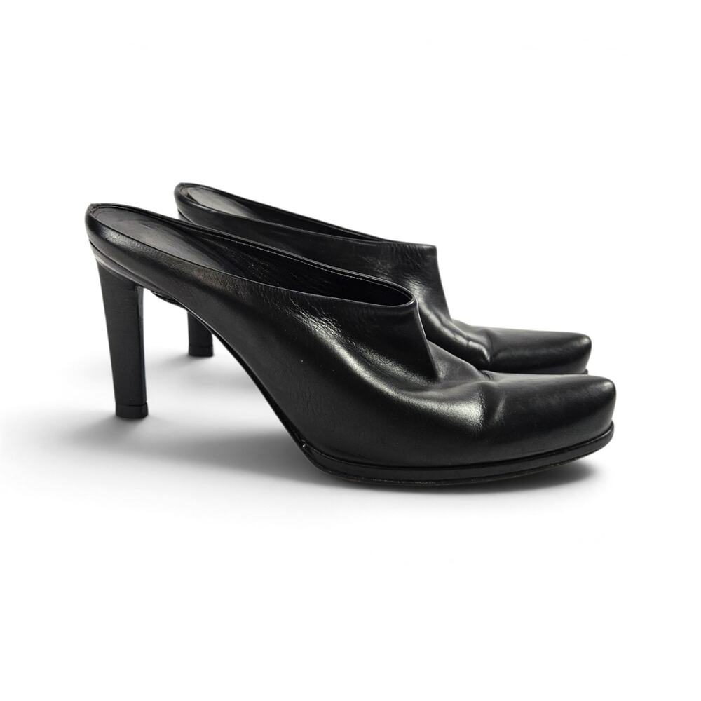 Prada Vintage Heels Black Leather Mules - 37 EU (US 7)